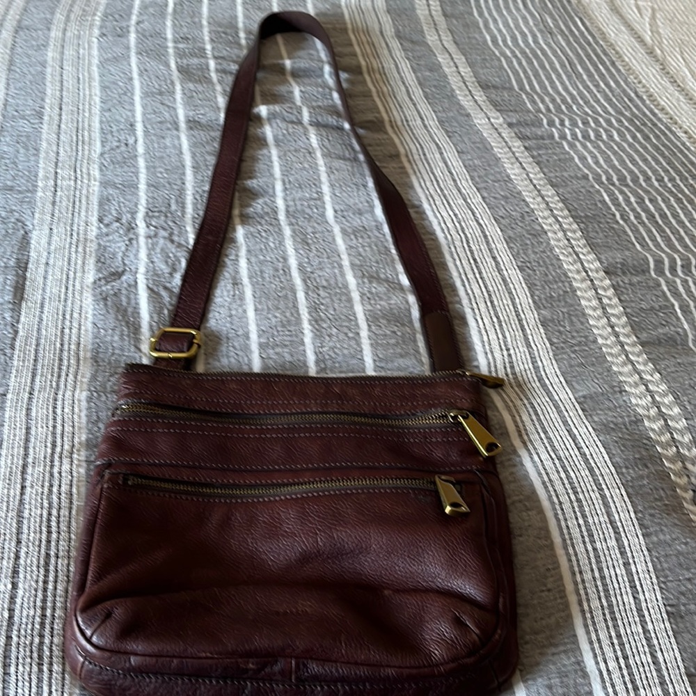 Fossil leather handbag